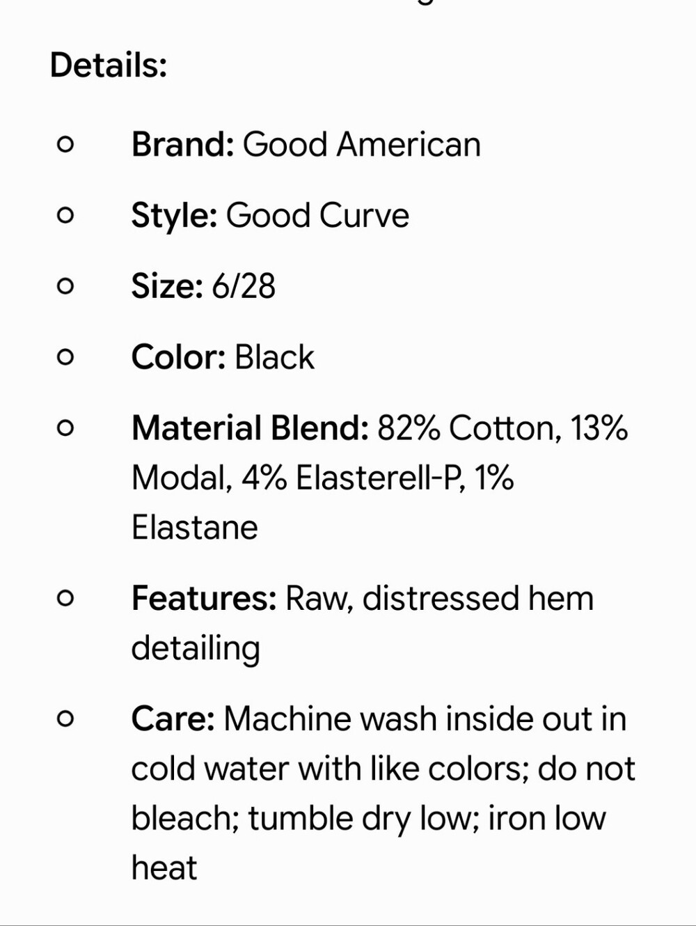 Good American Good Curve High-Rise Washed Black Denim Raw Hem Jeans, 6/28 - Picture 16 of 16